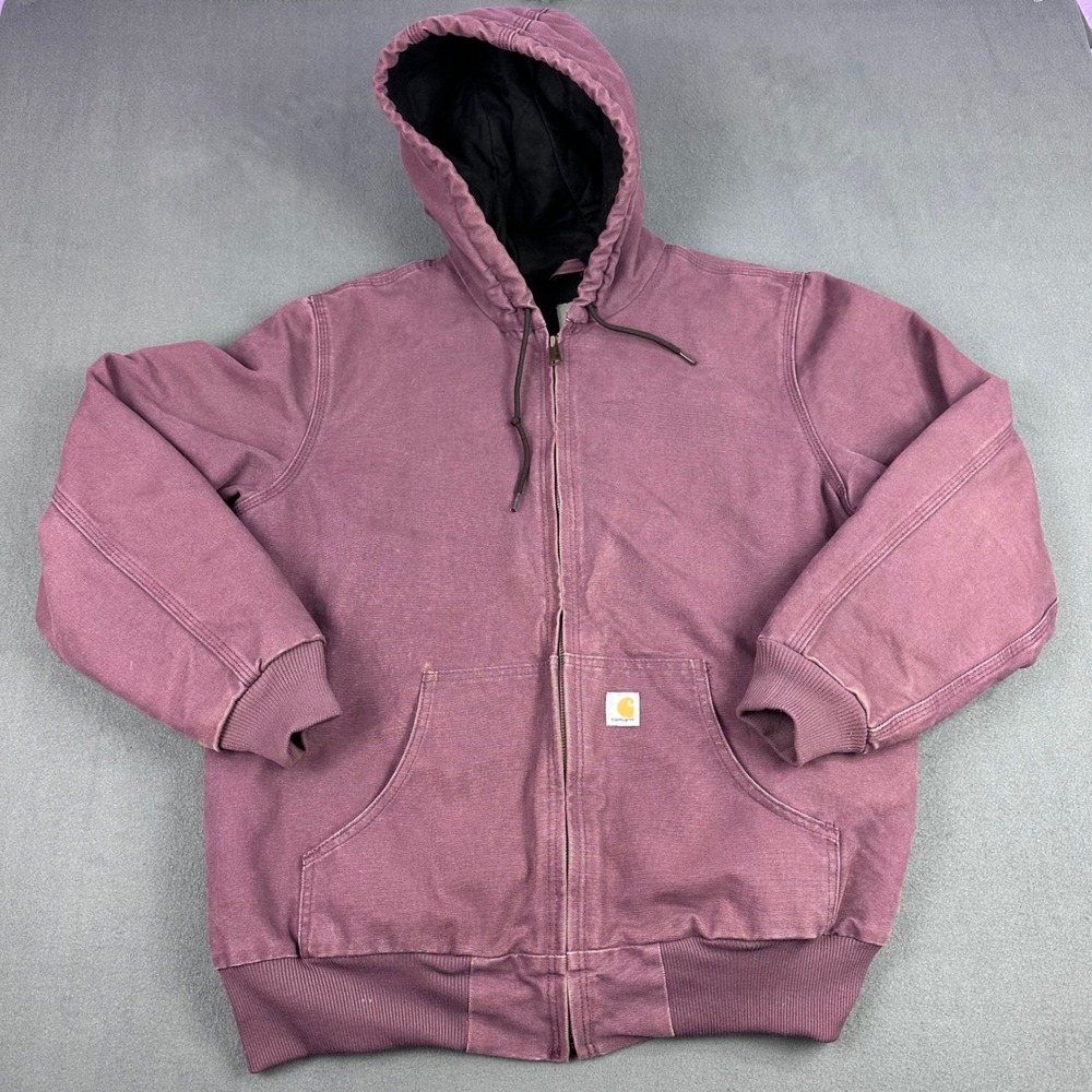 Carhartt WJ130-DPM Plum Purple Sandstone Duck Quilted Flannel Active Jacket L